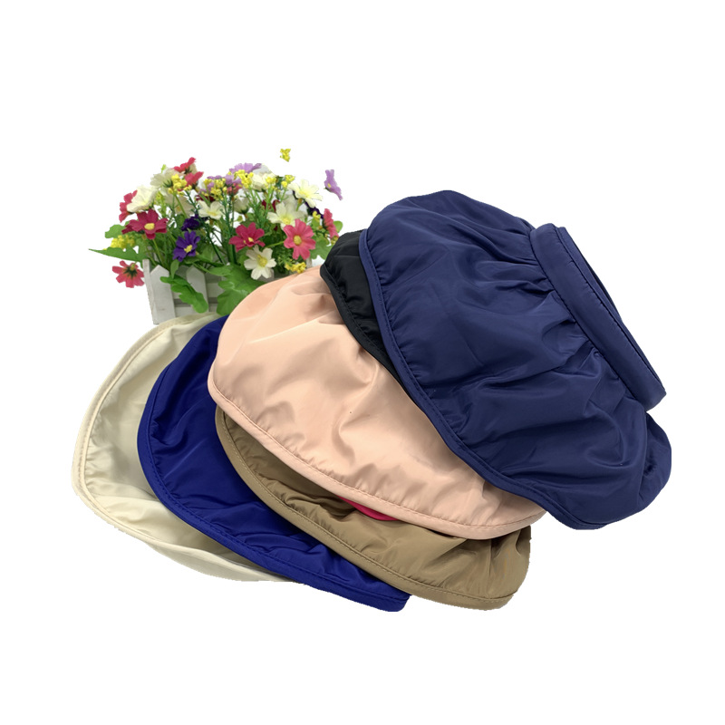 2021 Hat Female Korean Summer Sun-Proof Face Cover Sun Hat Tide Shell Bucket Hat UV Protection Crownless Sun Hat