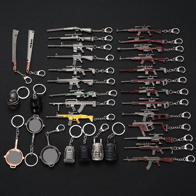 Jesus Survival Gun Weapon Model Pendant Keychain PUBG Game Peripheral 12cm Internet Coffee Gift Keychain