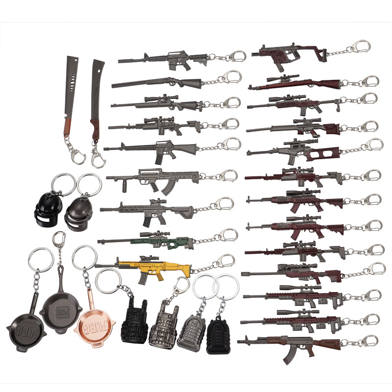 Jesus Survival Gun Weapon Model Pendant Keychain PUBG Game Peripheral 12cm Internet Coffee Gift Keychain