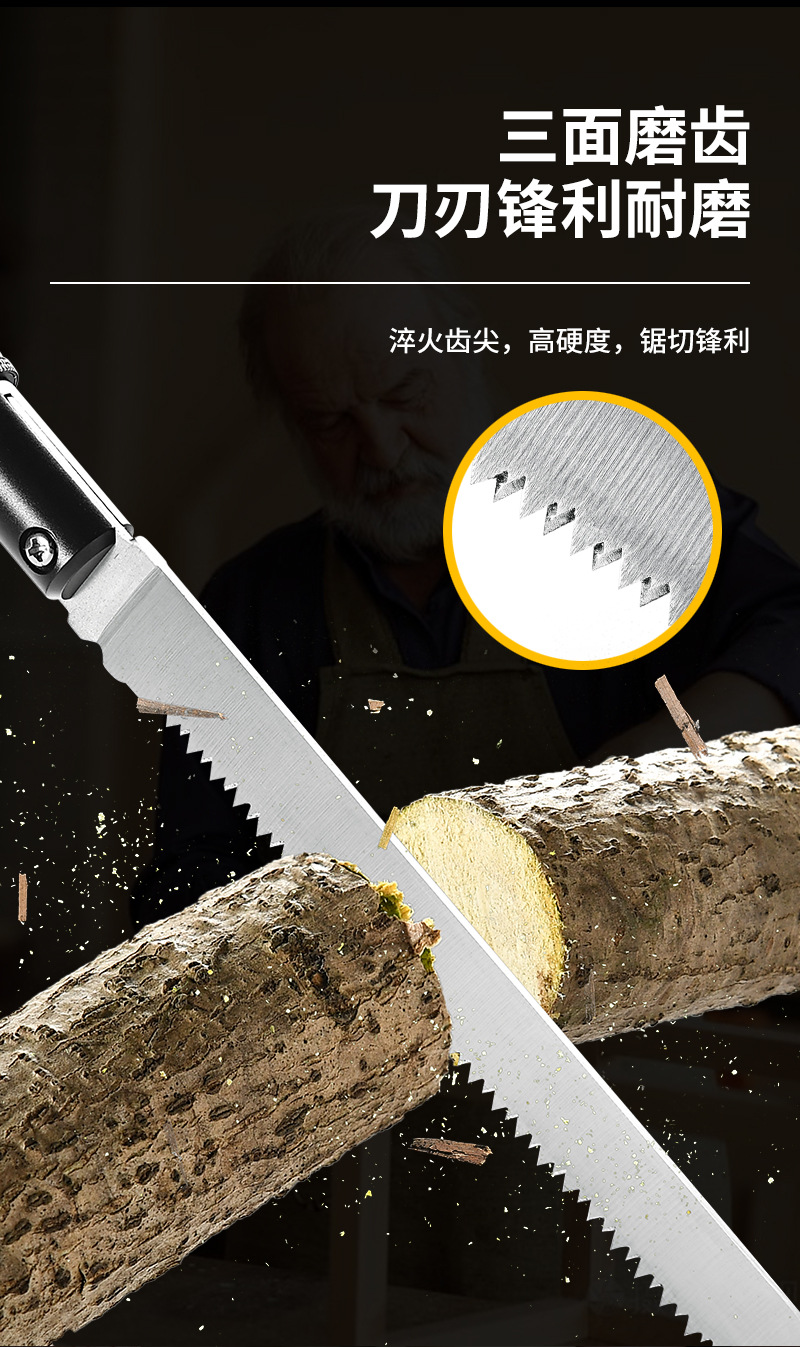 Factory Supply Spot Handsaw Carpenter's Wood SA Panel Wall Saw Garden Fruit Tree Saw Outdoor Survival Saw with Fire-Making Function