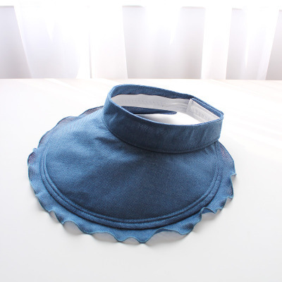 Korean Linen Foldable Hat Female Summer Sun Protection UV Protection Air Top Sun-Proof Big Brim Sun Hat Cover Face