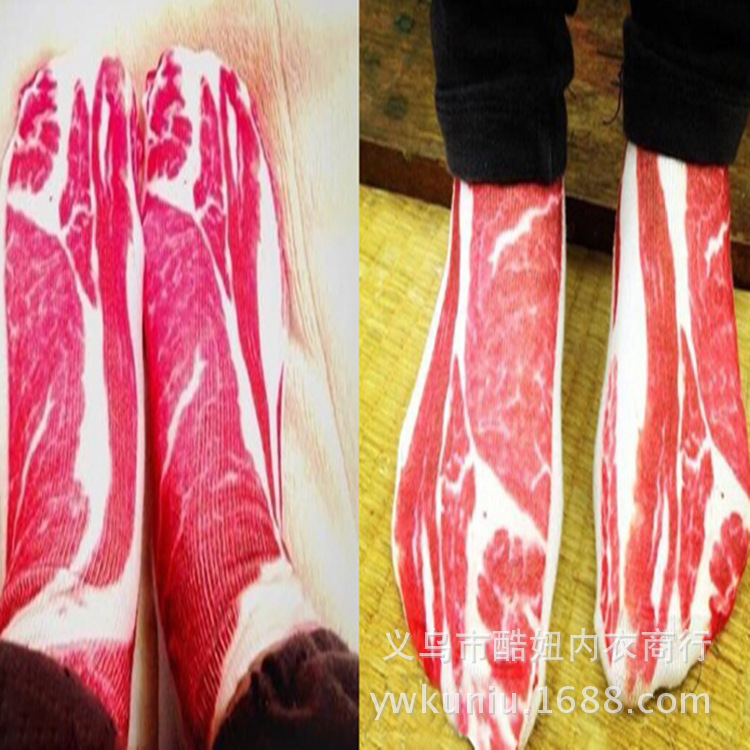Personalized Pork Socks Creative Hunting Pork Color Socks Raw Flesh Color Men's and Women's Socks Ankle Socks Factory Direct Supply Personalized Pork Socks Creative Hunting Pork Color Socks Raw Flesh Color Men's and Women's Socks Ankle Socks Factory Direct Supply