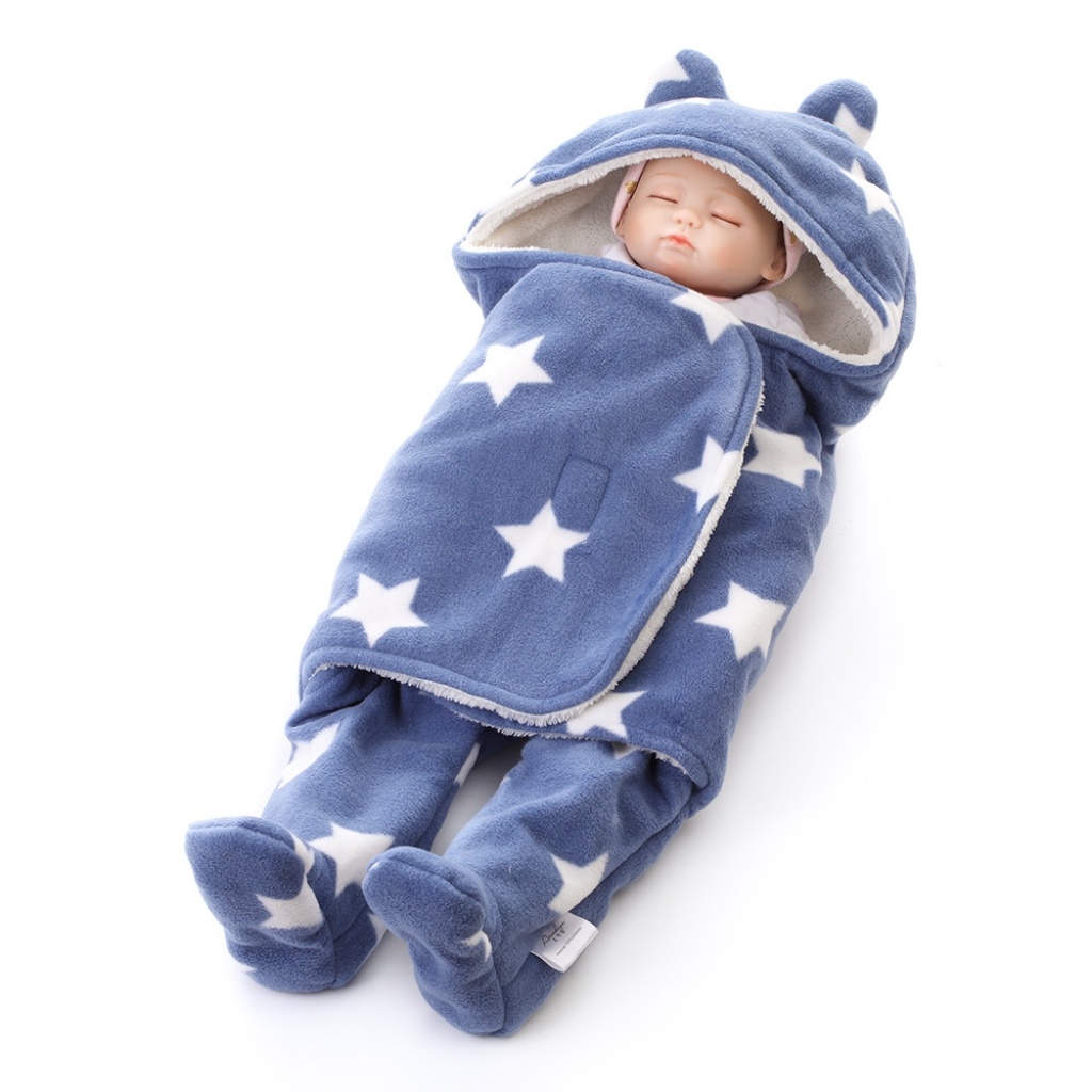 Newborn Swaddling Sleeping Bag Split Leg Baby Double-Layer Thickened Polar Fleece Comfortable Cotton Fleece Polyester Printed Plush 65*75 Newborn Swaddling Sleeping Bag Split Leg Baby Double-Layer Thickened Polar Fleece Comfortable Cotton Fleece Polyester Printed Plush 65*75