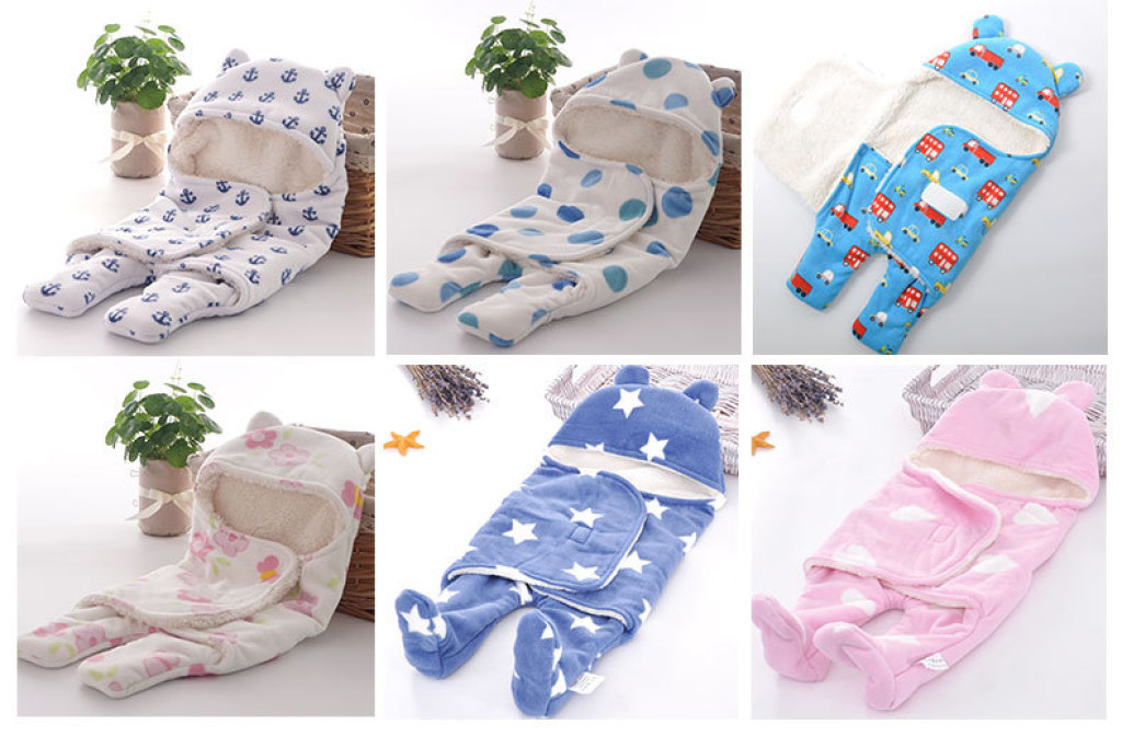 Newborn Swaddling Sleeping Bag Split Leg Baby Double-Layer Thickened Polar Fleece Comfortable Cotton Fleece Polyester Printed Plush 65*75 Newborn Swaddling Sleeping Bag Split Leg Baby Double-Layer Thickened Polar Fleece Comfortable Cotton Fleece Polyester Printed Plush 65*75