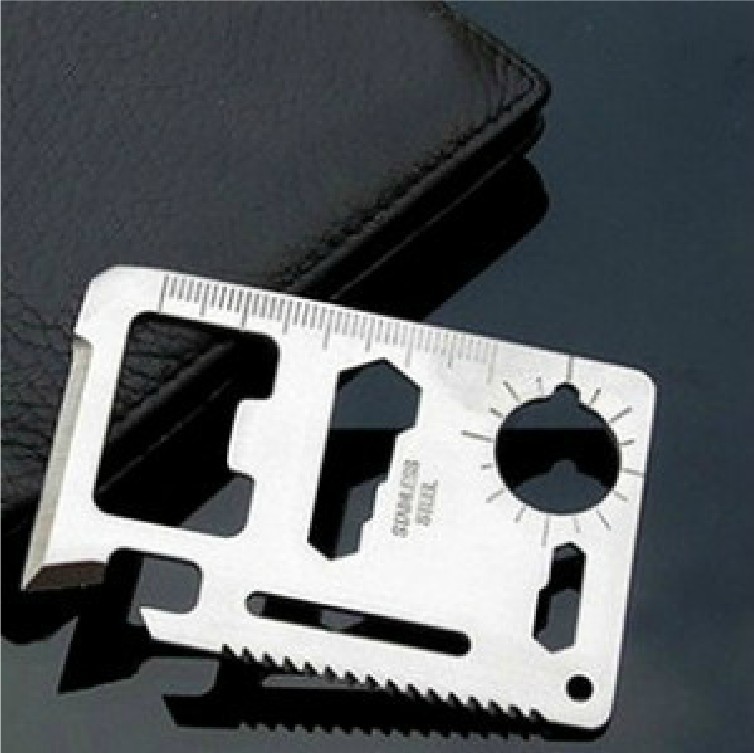 Creative Double Row Sharp Kerf Multifunctional Swiss Saber Cards Outdoor Camping Tool Card Survival Card Wholesale