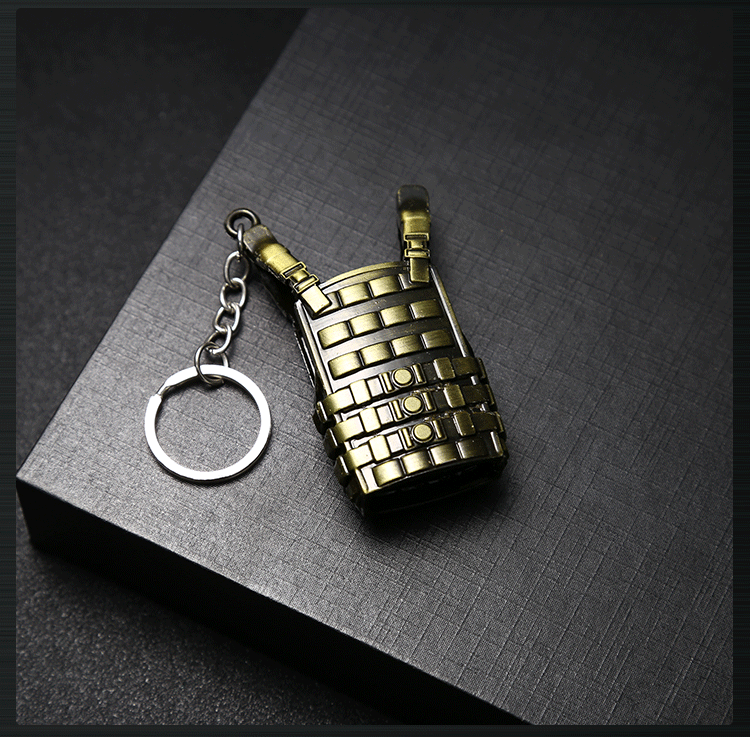 Campus Peripheral Hot Sale Jesus Survival Alloy Level 3 Backpack Toy Eating Chicken Escape Oil Drum Vest Keychain