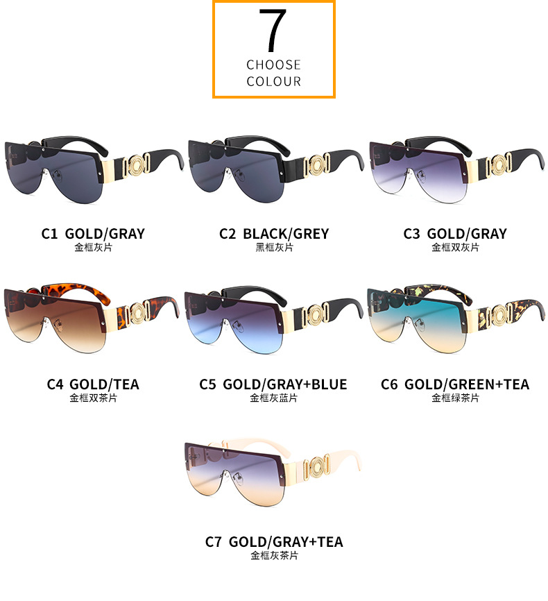 Men's Metal Siamese Sports Cycling Sunglasses Outdoor UV-Proof Fashion Cross-Border Sunglasses 504
