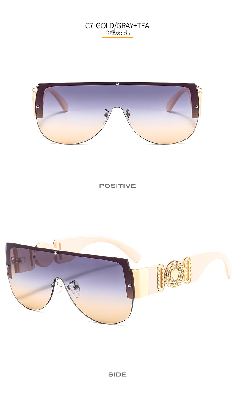 Men's Metal Siamese Sports Cycling Sunglasses Outdoor UV-Proof Fashion Cross-Border Sunglasses 504