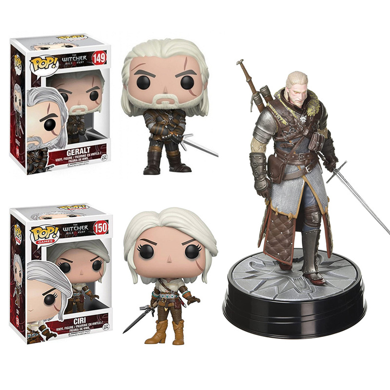 Funko Pop Wizard 3 Crazy Hunting Surrounding the Game White Wolf Xili Hunter Golot Statue Hand-Made Model