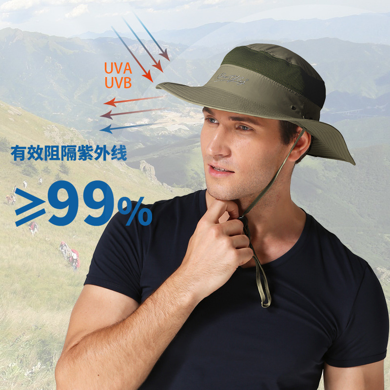 Outdoor Hat Sun-Proof Bucket Hat Bucket Hat Spring/Summer Men&#039;s and Women&#039;s Wide Brim Hat UV-Proof Sun Hat Amazon
