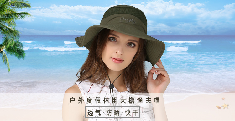 Outdoor Hat Sun-Proof Bucket Hat Bucket Hat Spring/Summer Men's and Women's Wide Brim Hat UV-Proof Sun Hat Amazon