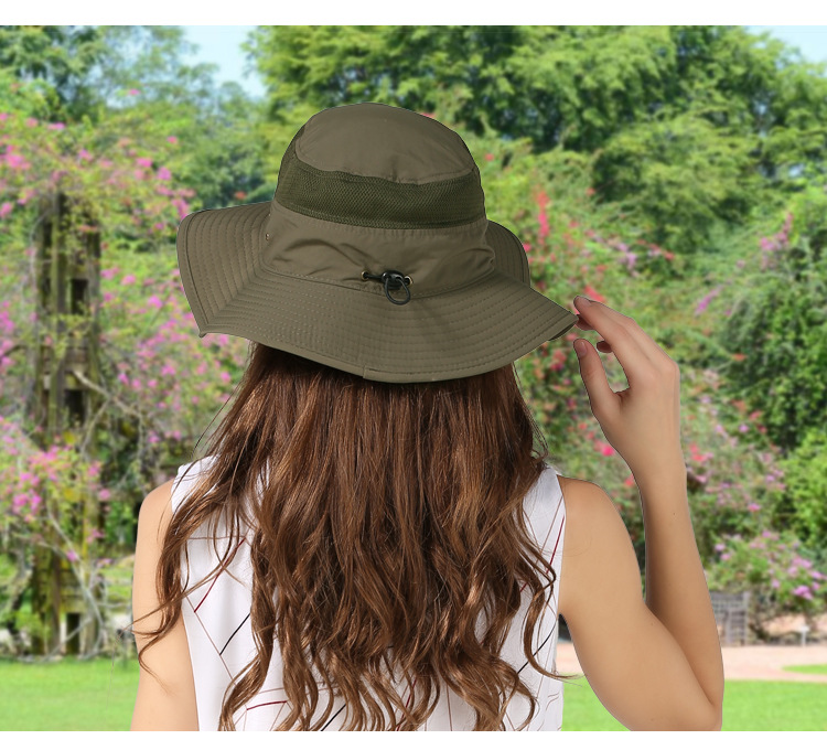 Outdoor Hat Sun-Proof Bucket Hat Bucket Hat Spring/Summer Men's and Women's Wide Brim Hat UV-Proof Sun Hat Amazon