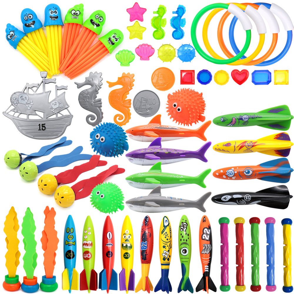 Cross-Border Amazon Water Diving Toys Children's Swimming Pool Treasure Hunting Diving Torpedo Water Ring Diamond Set Toys Cross-Border Amazon Water Diving Toys Children's Swimming Pool Treasure Hunting Diving Torpedo Water Ring Diamond Set Toys