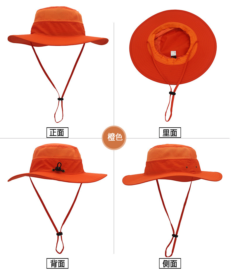 Outdoor Hat Sun-Proof Bucket Hat Bucket Hat Spring/Summer Men's and Women's Wide Brim Hat UV-Proof Sun Hat Amazon Hot
