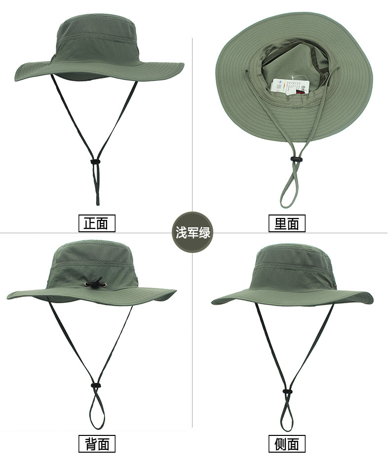 Outdoor Hat Sun-Proof Bucket Hat Bucket Hat Spring/Summer Men's and Women's Wide Brim Hat UV-Proof Sun Hat Amazon Hot