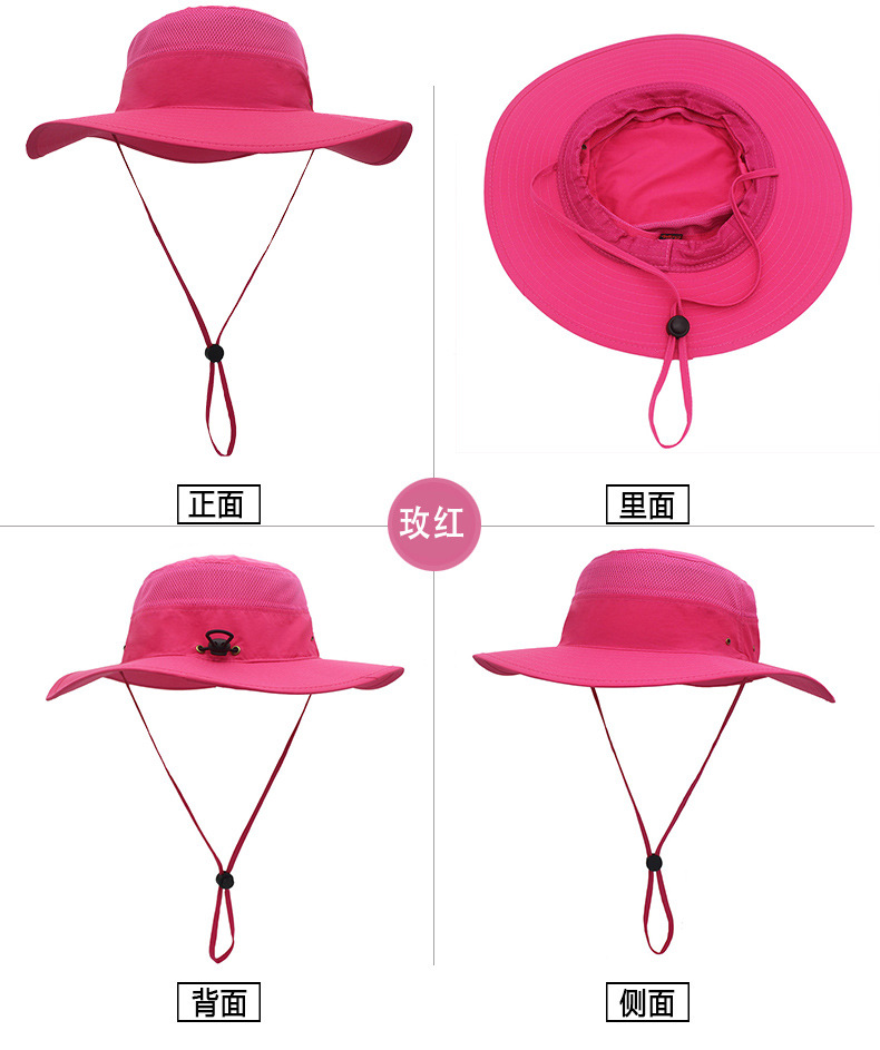 Outdoor Hat Sun-Proof Bucket Hat Bucket Hat Spring/Summer Men's and Women's Wide Brim Hat UV-Proof Sun Hat Amazon Hot