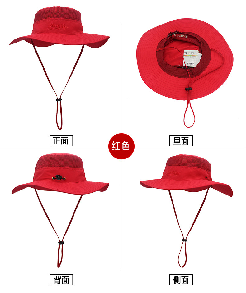 Outdoor Hat Sun-Proof Bucket Hat Bucket Hat Spring/Summer Men's and Women's Wide Brim Hat UV-Proof Sun Hat Amazon Hot