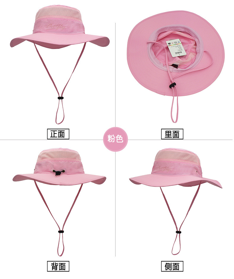 Outdoor Hat Sun-Proof Bucket Hat Bucket Hat Spring/Summer Men's and Women's Wide Brim Hat UV-Proof Sun Hat Amazon Hot