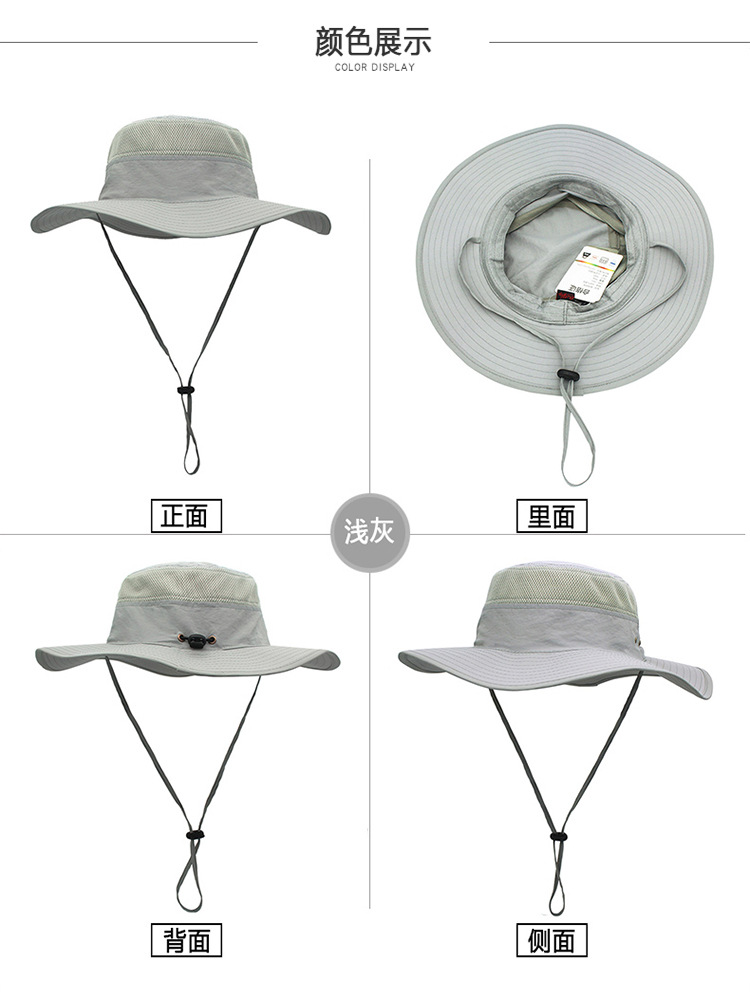 Outdoor Hat Sun-Proof Bucket Hat Bucket Hat Spring/Summer Men's and Women's Wide Brim Hat UV-Proof Sun Hat Amazon Hot