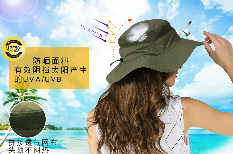 Outdoor Hat Sun-Proof Bucket Hat Bucket Hat Spring/Summer Men's and Women's Wide Brim Hat UV-Proof Sun Hat Amazon Hot