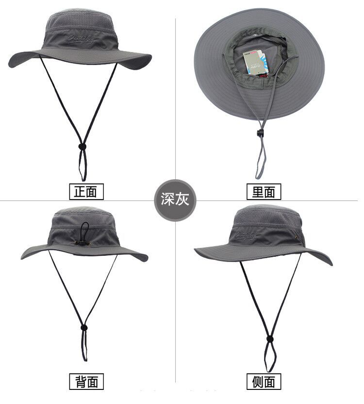 Outdoor Hat Sun-Proof Bucket Hat Bucket Hat Spring/Summer Men's and Women's Wide Brim Hat UV-Proof Sun Hat Amazon Hot