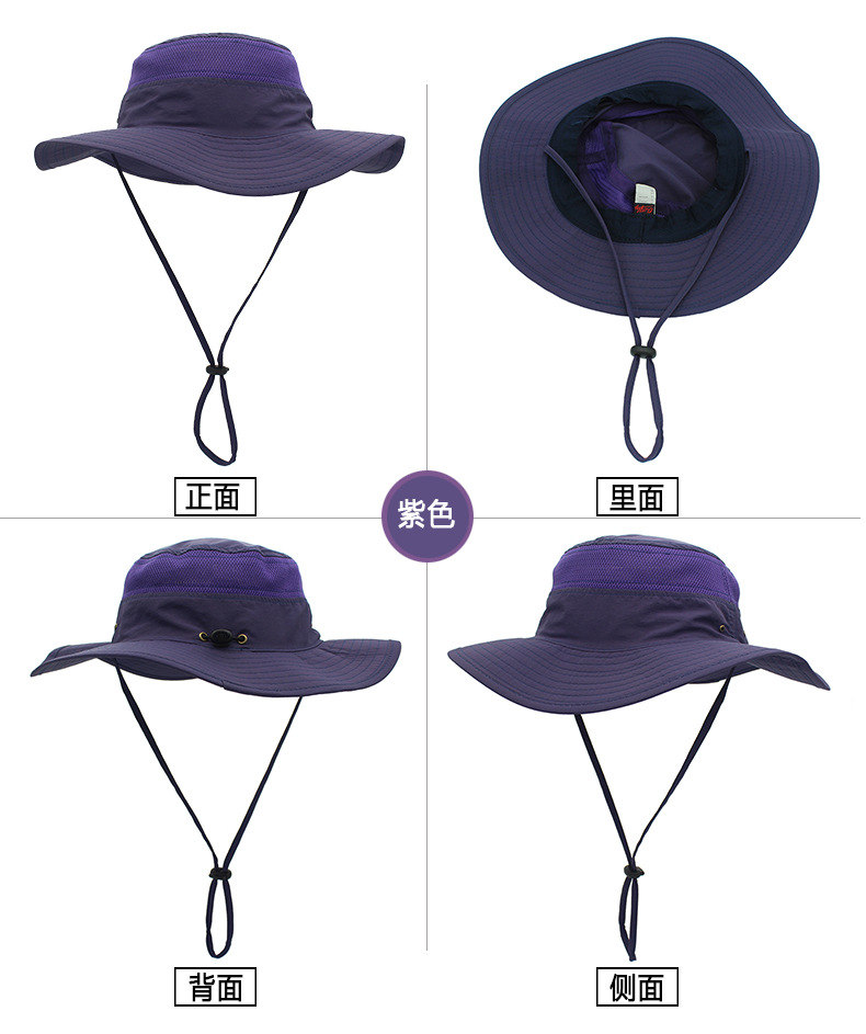 Outdoor Hat Sun-Proof Bucket Hat Bucket Hat Spring/Summer Men's and Women's Wide Brim Hat UV-Proof Sun Hat Amazon Hot