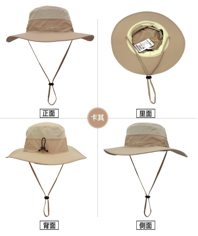 Outdoor Hat Sun-Proof Bucket Hat Bucket Hat Spring/Summer Men's and Women's Wide Brim Hat UV-Proof Sun Hat Amazon Hot