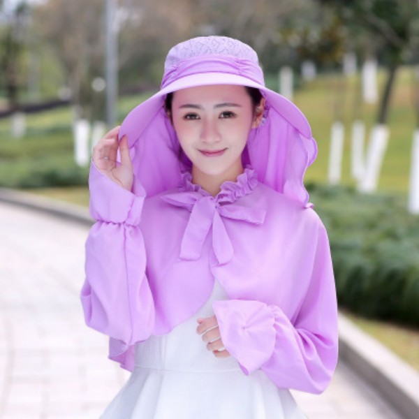 Summer Hat Female Sun Protection Hat Female Sun Hat Female Cycling UV Proof Cap Female Shawl Wide Brim Protective Mask