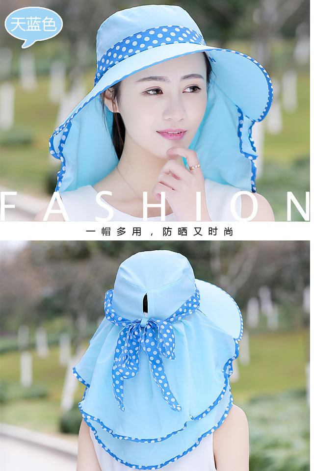 Summer Hat Female Sun Protection Hat Female Sun Hat Female Cycling UV Proof Cap Female Shawl Wide Brim Protective Mask