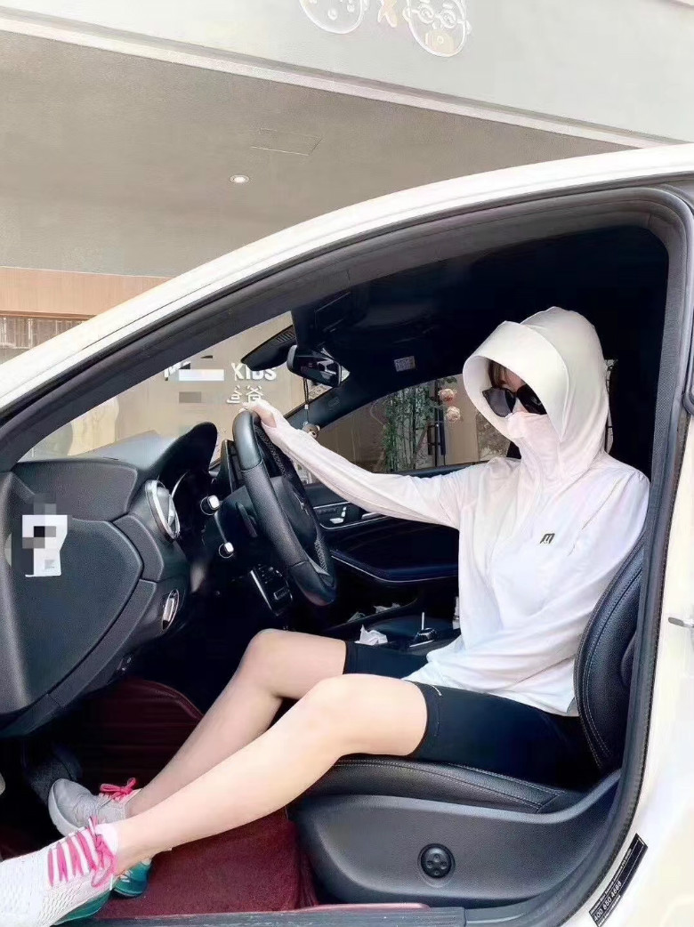 Rabbit Head Hooded Sun Protection Clothing for Women Ice Silk Long Sleeve UV-Proof Masked Outdoor Sun-Protective Clothing