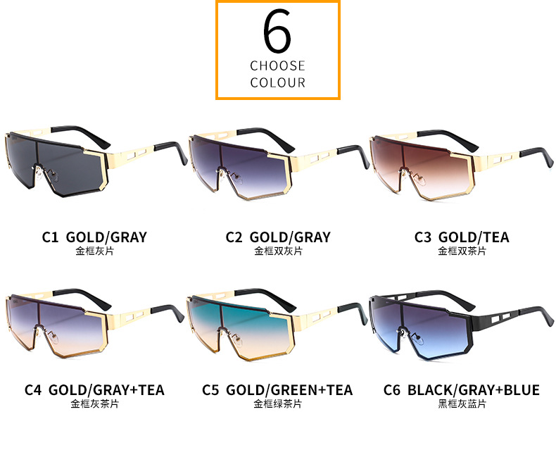 Men's Metal Siamese Sports Cycling Sunglasses Outdoor UV-Proof Fashion Cross-Border Sunglasses 505