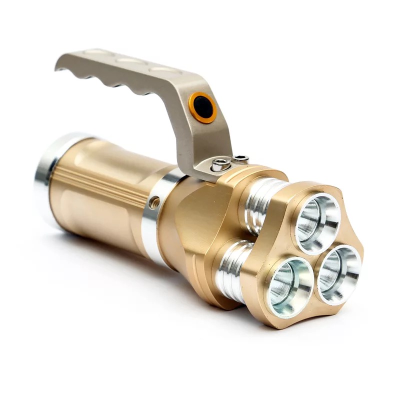 Outdoor portable searchlight 3 light source T6 strong light flashlight camping hunting flashlight