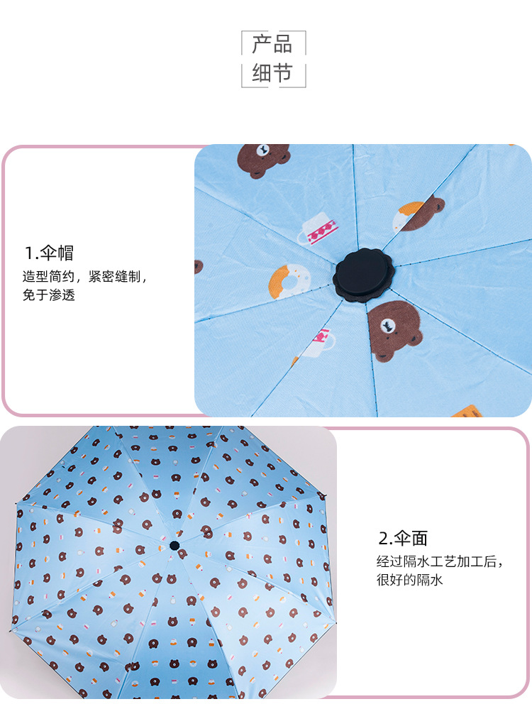 Umbrella Black Plastic Bear Umbrella UV-Proof Rain-Proof Dual-Use Sun Umbrella Gift AdvertisingUmbrella Custom Logo Spot Umbrella Black Plastic Bear Umbrella UV-Proof Rain-Proof Dual-Use Sun Umbrella Gift AdvertisingUmbrella Custom Logo Spot