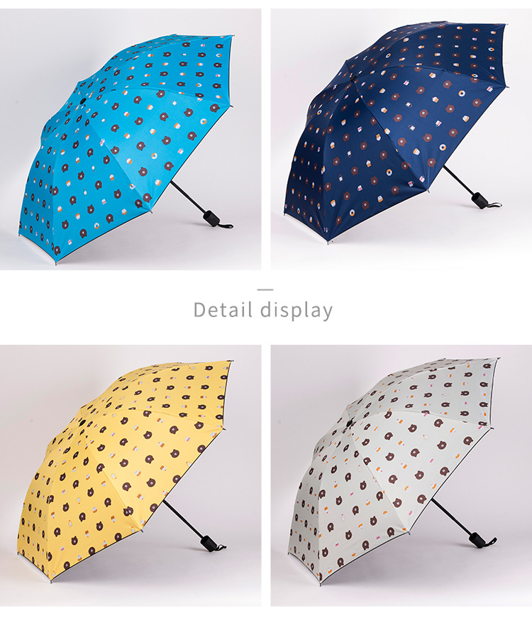 Umbrella Black Plastic Bear Umbrella UV-Proof Rain-Proof Dual-Use Sun Umbrella Gift AdvertisingUmbrella Custom Logo Spot Umbrella Black Plastic Bear Umbrella UV-Proof Rain-Proof Dual-Use Sun Umbrella Gift AdvertisingUmbrella Custom Logo Spot