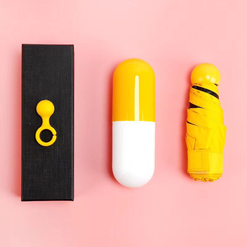 Five-Fold Umbrella Glasses Case Pocket Umbrella Capsule Umbrella UV Flat Handle Umbrella Lightweight UV-Proof Rain-Proof Gift Customization