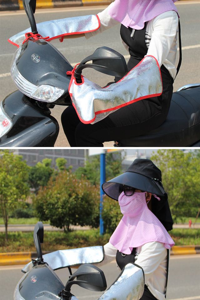 Electric Bicycle Motorcycle Sunscreen and Waterproof UV-Proof Men's and Women's Cycling Extended Sun-Proof Gloves Handle Cover