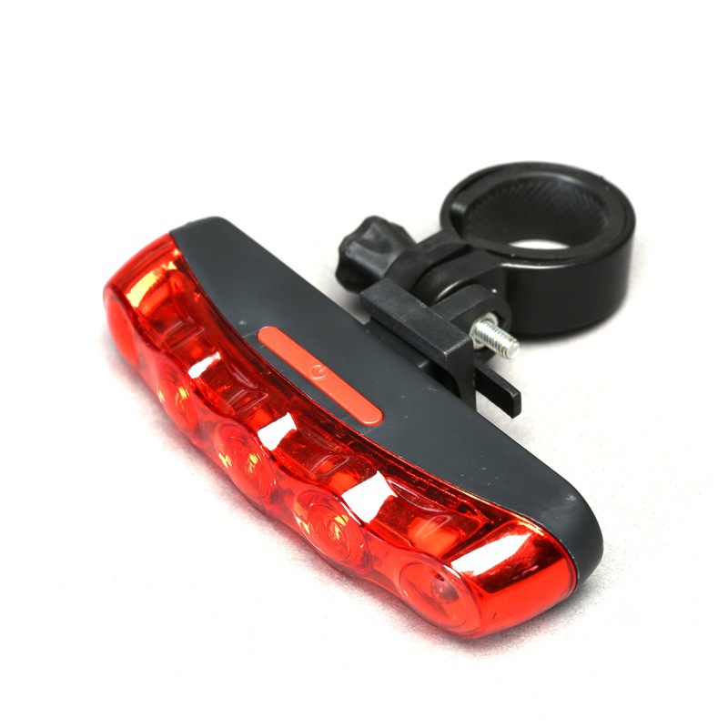 Factory Direct Sales Bicycle 5led Strip-Style Taillight Mountain Bike Safety Alarm Lamp Cycling Fixture