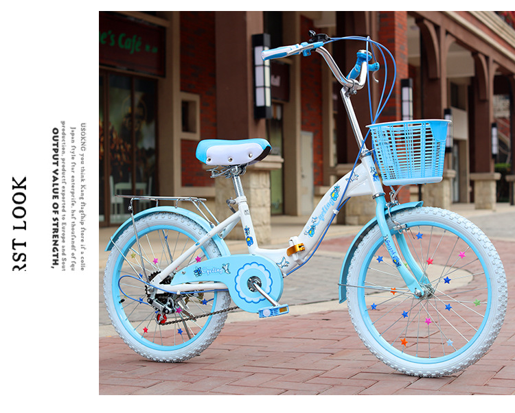 Children folding bicycle single speed variable speed princess style 182 Children folding bicycle single speed variable speed princess style 182