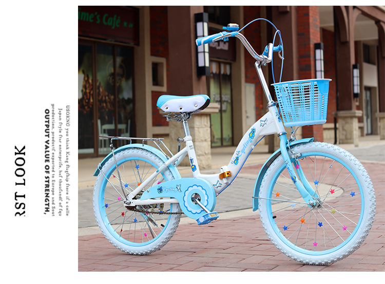 Children folding bicycle single speed variable speed princess style 182 Children folding bicycle single speed variable speed princess style 182