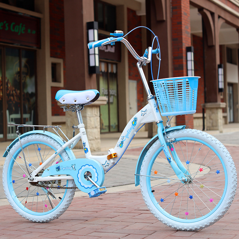 Children folding bicycle single speed variable speed princess style 182 Children folding bicycle single speed variable speed princess style 182