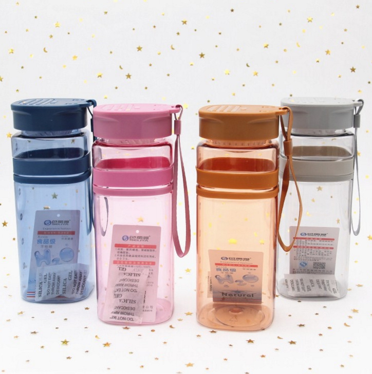 Portable cup with cover student sports cup tea cup plastic leisure Portable cup with cover student sports cup tea cup plastic leisure