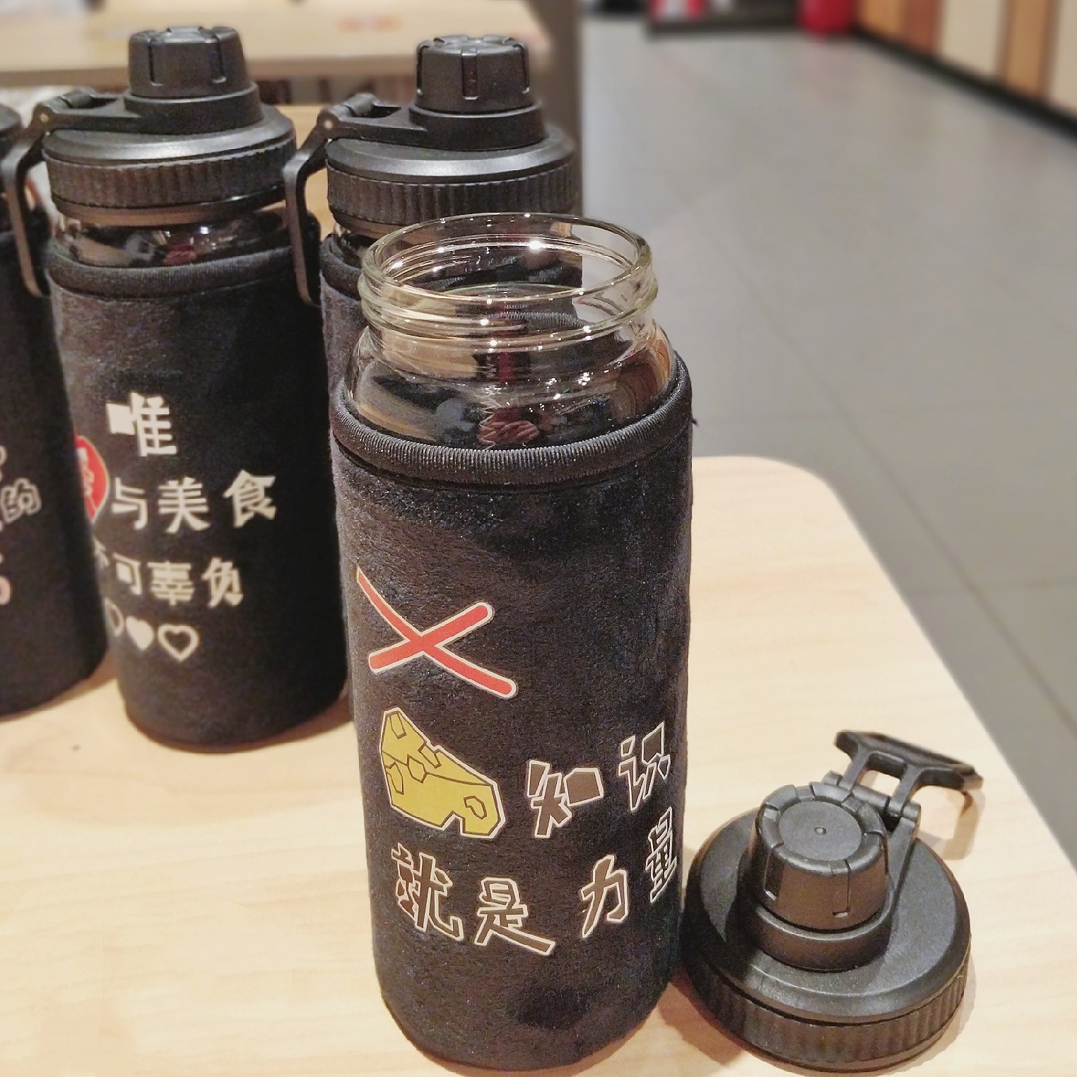 Manufacturers direct creative student water cup tide language cloth set anti-hot glass large capacity sports cup wholesale customization Manufacturers direct creative student water cup tide language cloth set anti-hot glass large capacity sports cup wholesale customization