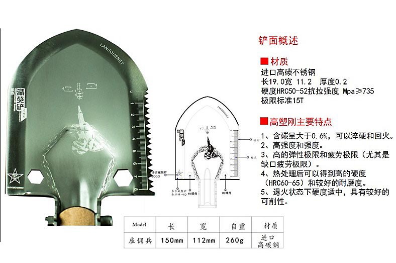 wholesale outdoor multi-functional folding kits carry a spade a shovel hammer knife axe wholesale outdoor multi-functional folding kits carry a spade a shovel hammer knife axe