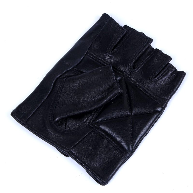Goatskin half-finger gloves spring and antumn unisex half-finger gloves