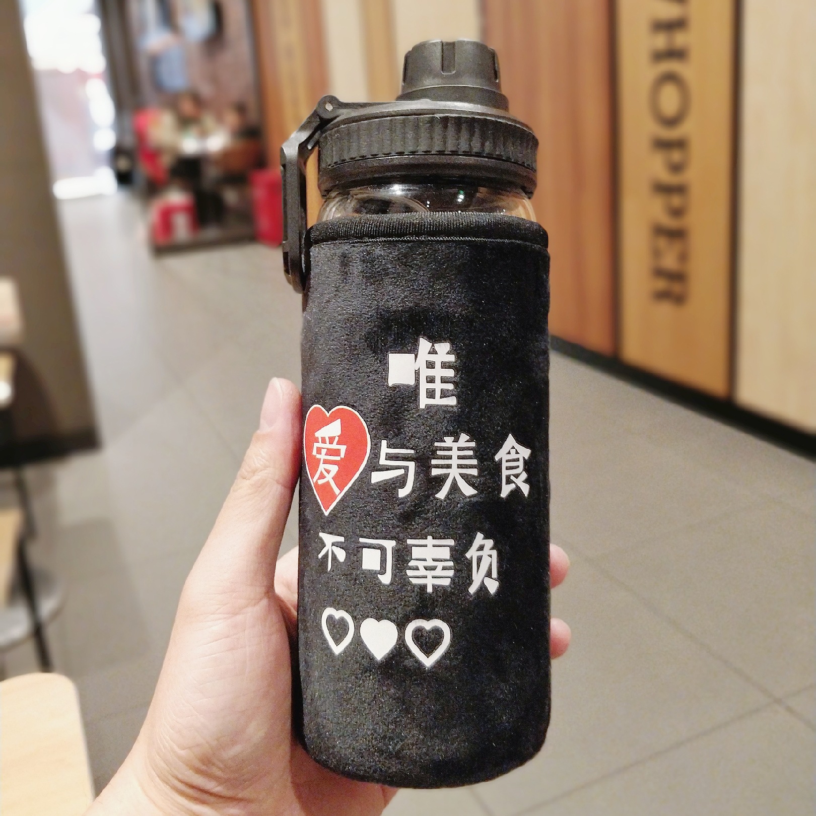 Manufacturers direct creative student water cup tide language cloth set anti-hot glass large capacity sports cup wholesale customization Manufacturers direct creative student water cup tide language cloth set anti-hot glass large capacity sports cup wholesale customization