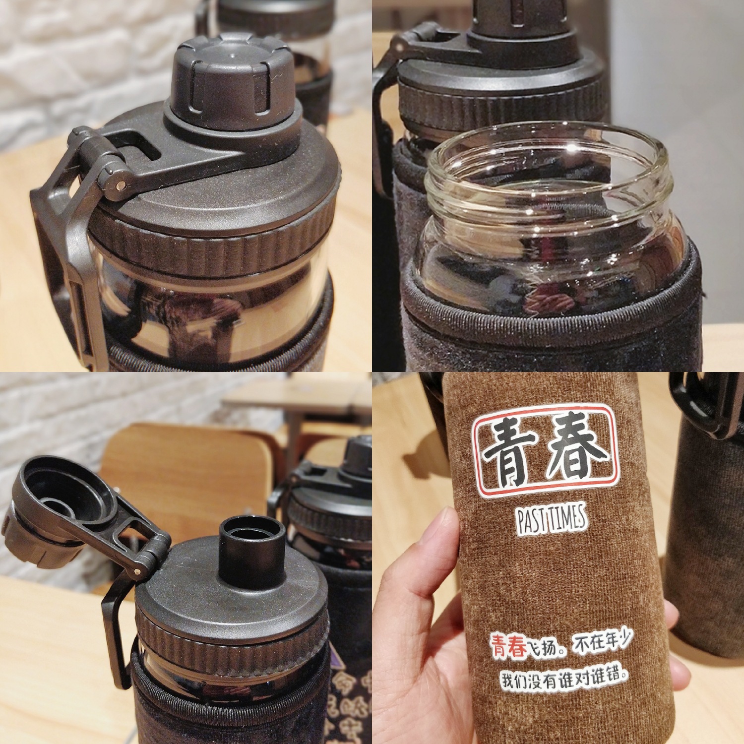 Manufacturers direct creative student water cup tide language cloth set anti-hot glass large capacity sports cup wholesale customization Manufacturers direct creative student water cup tide language cloth set anti-hot glass large capacity sports cup wholesale customization