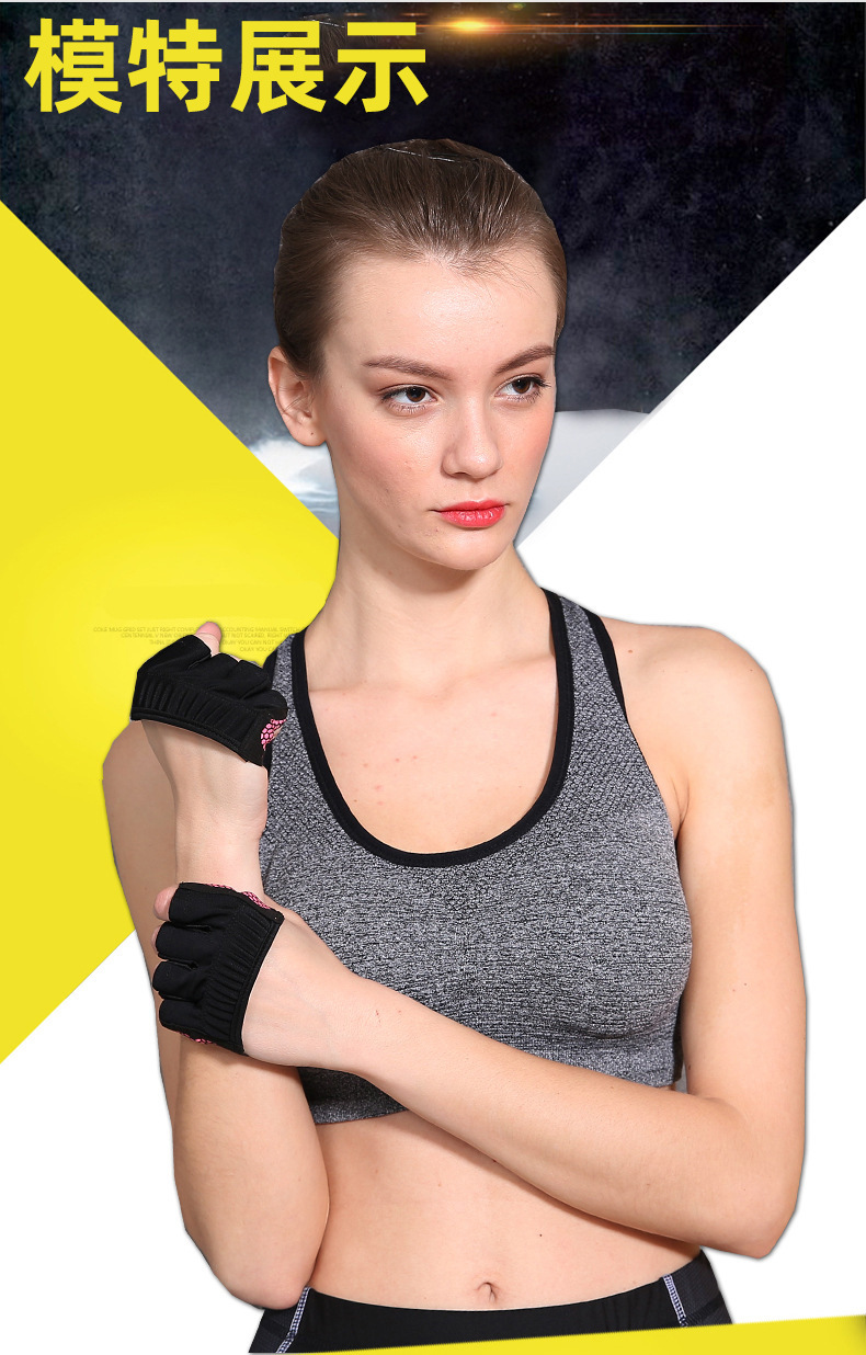 Half-Finger Fitness Gloves Anti-Slip Barbell Sports Gloves Unisex Weight Lifting Gloves Yoga Four Finger Gloves