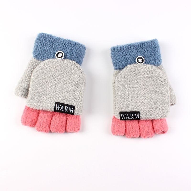 Warm gloves half-finger clamshell wool knitting thickening wholesale