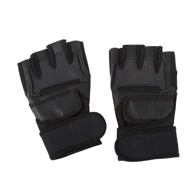 Micro fiber leather sport riding half-finger gloves