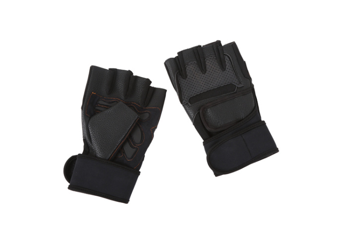 Micro fiber leather sport riding half-finger gloves